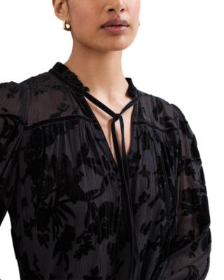 Mila Velvet Burnout Dress