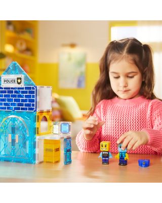 Police Station Magnetic Construction Set, 35 Piece - Ages 3+