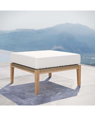 Clearwater Outdoor Patio Teak Wood Ottoman