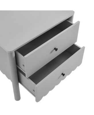 Emmeline Scalloped 2-Drawer Nightstand
