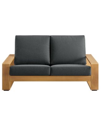 Lirienne Outdoor Patio Aluminum Faux Wood Loveseat