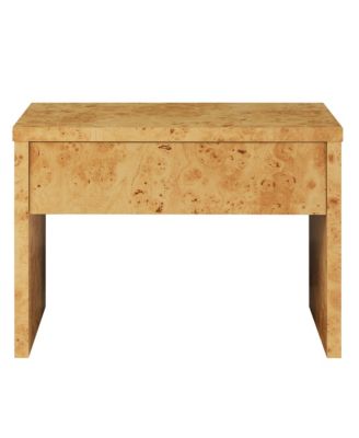 Hudson 1-Drawer Burl Wood Nightstand