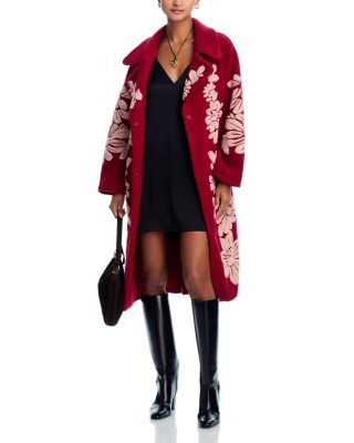 Bold Flowers Fleece Coat