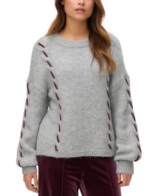 Vmilina Long Sleeve Handstitch Pullover Sweater