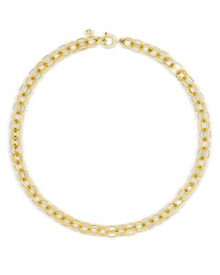 18K Yellow Gold Be Home Double Cable Link Chain Necklace, 17&amp;quot;