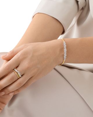 18K Yellow Gold Marrakech Diamond Graduated Cluster Bangle Bracelet