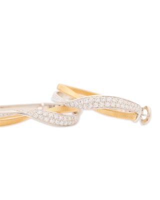 18K Yellow Gold Marrakech Diamond Pav&eacute; Twist Hoop Earrings