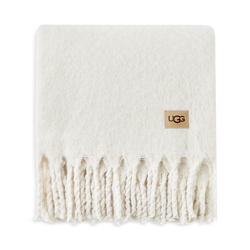 Ugg Bayle Faux Mohair Throw Blanket In White