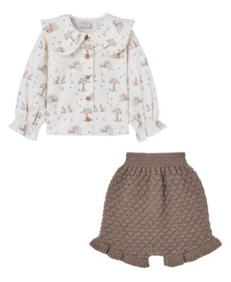 Girls' Pompon Blouse Set - Baby