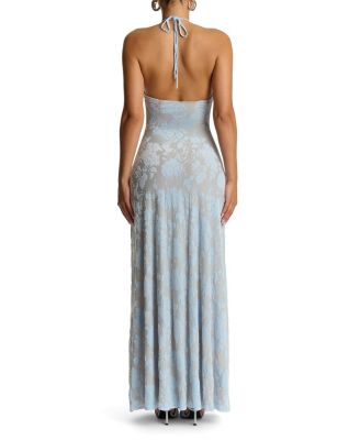Burnout Halter Maxi Dress