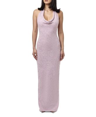 Boucle Knit Halter Maxi Dress