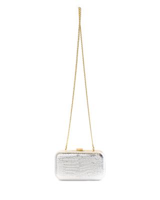 Rose Croc Embossed Leather Clutch