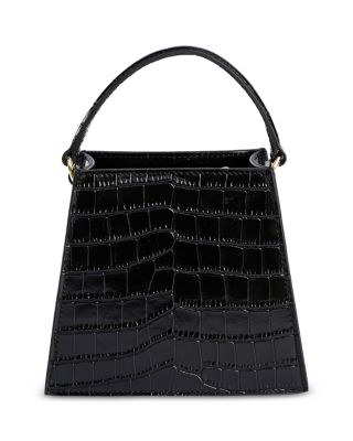 Kandi Croc Embossed Leather Handbag