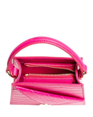 Kandi Croc Embossed Leather Handbag