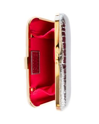 Rose Croc Embossed Leather Clutch