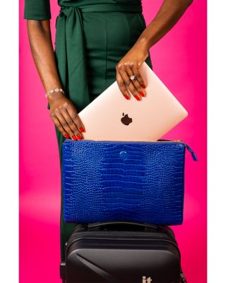 Layla Embossed Leather Laptop Case