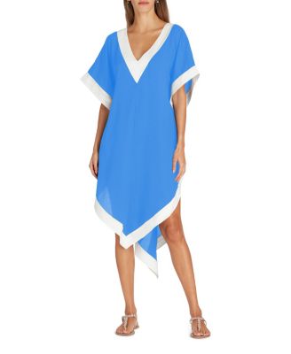  Aria High-Low Crepe de Chine Cover-up Dress