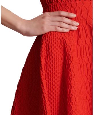 Flared Crocodile-Knit Skirt