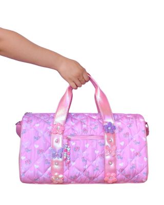 Girls' Bow Quilted Large Duffel Bag