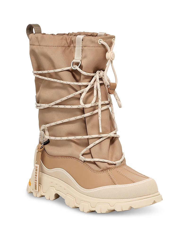 Ugg Sole Ankle Boots With Lace-up Detail In Nude