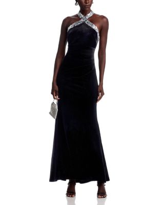 Embellished Halter Gown 