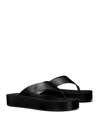Women's Leather Platform Flip Flops