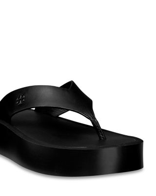 Women's Leather Platform Flip Flops