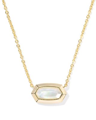 Elisa Stone Bezel Pendant Necklace, 16"-19" 