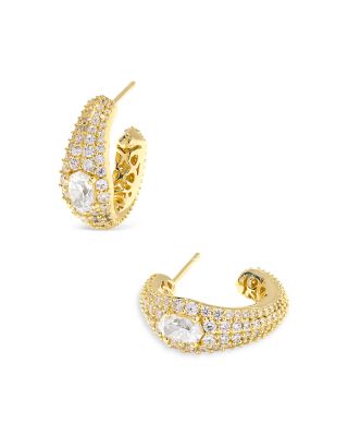Bella Crystal Open Hoop Earrings