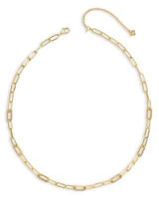 Bella Pav&eacute; Paperclip Chain Collar Necklace, 18.5"-21.5" 