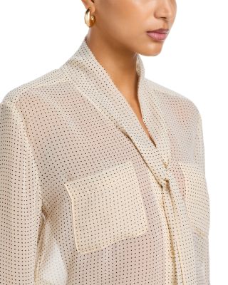 The Silk Polka Dot Modern Tie Blouse