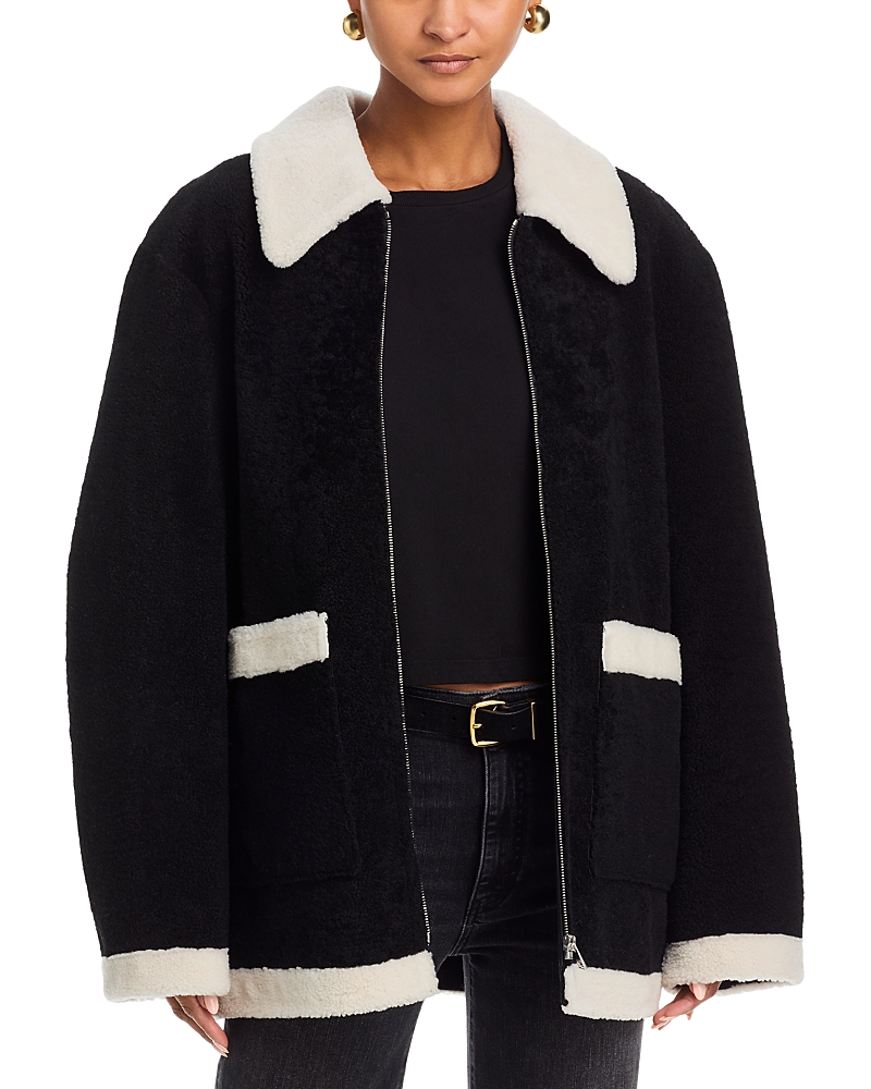 Frame The Shearling Jacket In Black