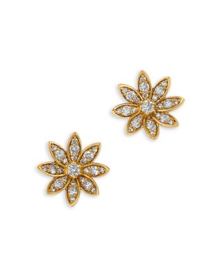 Bloomingdale's Fine Collection Champagne Diamond Starburst Flower Stud Earrings