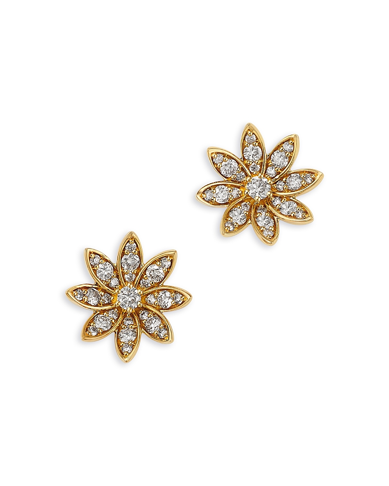Bloomingdale's Fine Collection Champagne Diamond Starburst Flower Stud Earrings