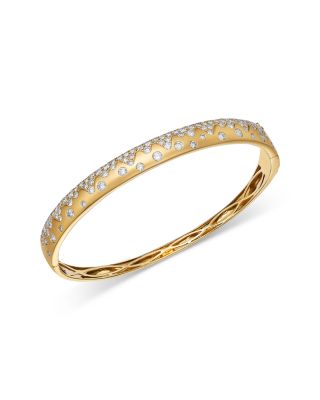 Diamond Scatter Bangle Bracelet in 14K Yellow Gold, 2.5 tcw