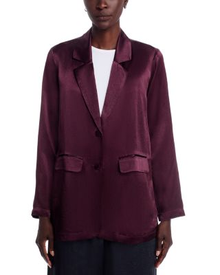 Crinkled Satin Blazer