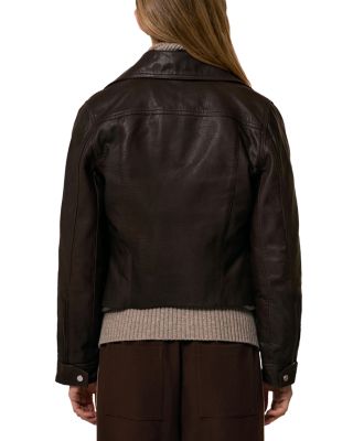 Petite Lidia Leather Biker Jacket
