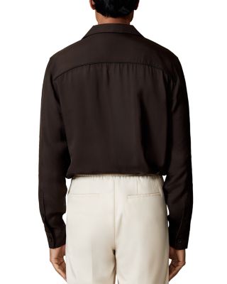 Twill Piped Long Sleeve Camp Shirt