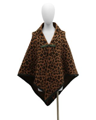 Leopard Print Knit Ruana Scarf