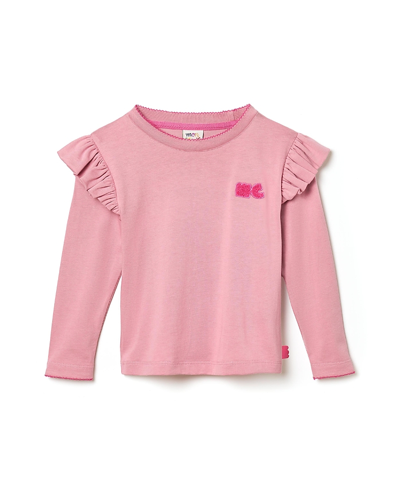 Mon Coeur Girls' Recycled Cotton Mc Ruffled T-shirt - Baby In Pink