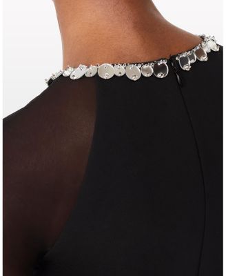 Eurabia Mesh-Sleeve Midi Dress