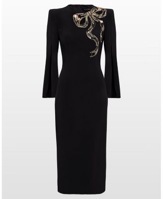 Love Bow Split-Sleeve Midi Dress