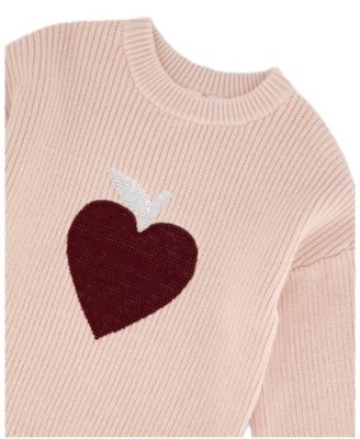 Girls' Knit Sweater with Sequin Heart - Little Kid