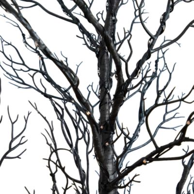 5' Pre-Lit Halloween Minimalist Twig Artificial Fall Tree with 240 Orange & Purple LED Lights