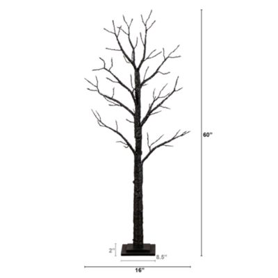 5' Pre-Lit Artificial Halloween Twig Tree with 360 Orange & Purple LED Lights