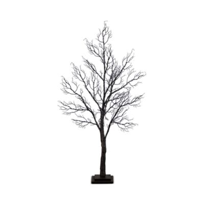 4' Pre-Lit Halloween Minimalist Twig Artificial Fall Tree with 160 Orange & Purple LED Lights