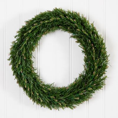 24&amp;quot; UV Resistant Rosemary Artificial Wreath (Indoor/Outdoor)
