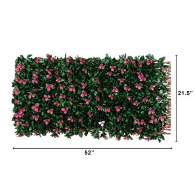 40" x 80" UV Resistant Artificial Bougainvillea Expandable Privacy Fence Screen (Indoor/Outdoor)