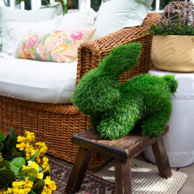 14&amp;quot; UV Resistant Artificial Grass Garden Plush Topiary Bunny Rabbit (Indoor/Outdoor)