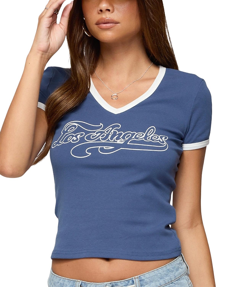 Edikted Los Angeles Contrast T Shirt